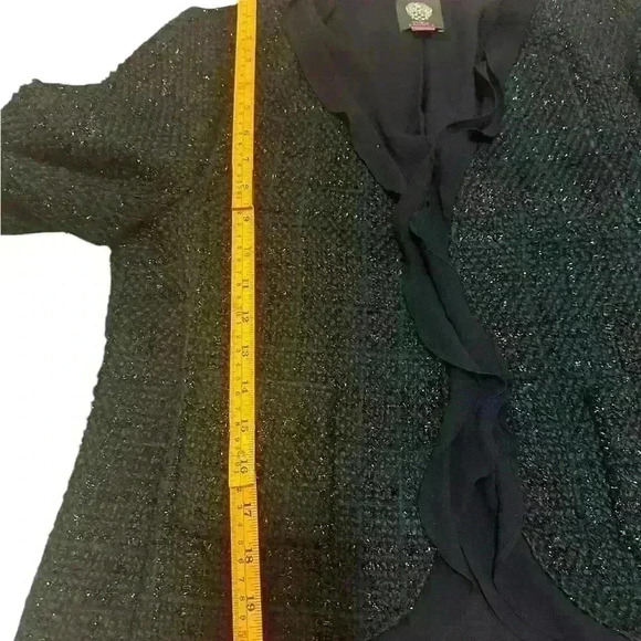 Vince Camuto Navy and Black Knit Blazer with ruffles. - Picture 4 of 5